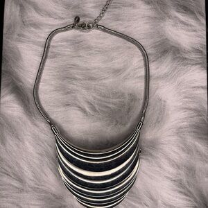 Elegant Vintage Silver and Black Necklace